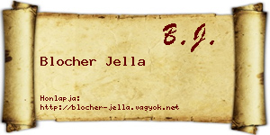 Blocher Jella névjegykártya